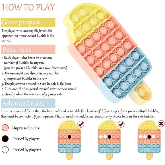 NEW! Push Pop Bubble Fidget Ice Cream Sensory Toy - Picture 4 of 6